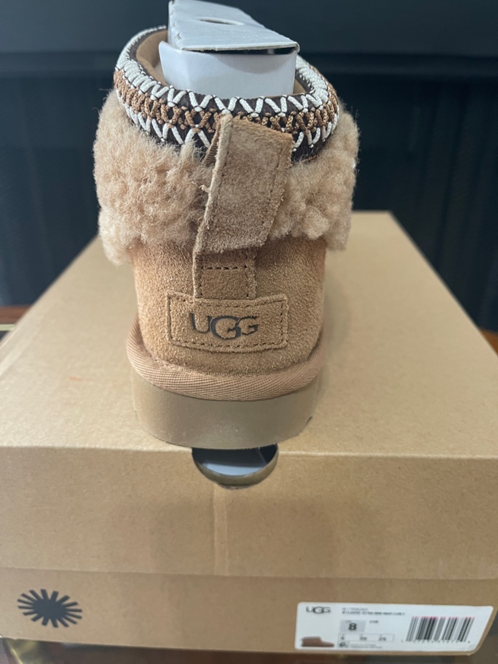 UGG Chestnut Suede Shearling Cuff Ankle Boot - Picture 3 of 7